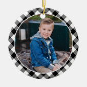 Black Buffalo Pset Holiday Foto gepersonaliseerd Keramisch Ornament (Voorkant)