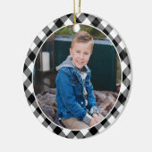 Black Buffalo Pset Holiday Foto gepersonaliseerd Keramisch Ornament (Links)