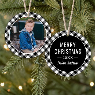 Black Buffalo Pset Holiday Foto gepersonaliseerd Ornament