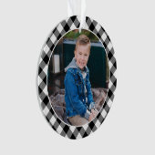 Black Buffalo Pset Holiday Foto gepersonaliseerd Ornament (voorkant)