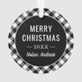 Black Buffalo Pset Holiday Foto gepersonaliseerd Ornament (achterkant)