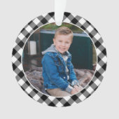 Black Buffalo Pset Holiday Foto gepersonaliseerd Ornament (voorkant)