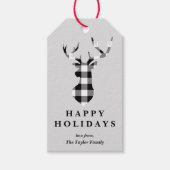 Black Buffalo Pset-kerstdeer Silhouette Cadeaulabel (Voorkant)