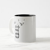 Black Buffalo Pset-kerstdeer Silhouette Tweekleurige Koffiemok (Voorkant links)