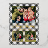 Black Buffalo Pset-kerstfoto Collage Folie Feestdagenkaart (Voorkant)