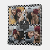 Black Buffalo Pset Lumberjack Photo Collage Keramisch Ornament (Links)