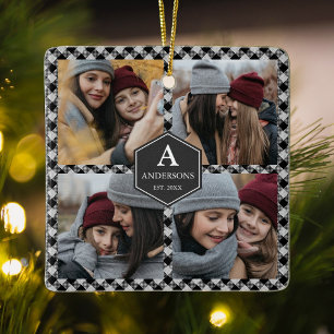 Black Buffalo Pset Lumberjack Photo Collage Keramisch Ornament