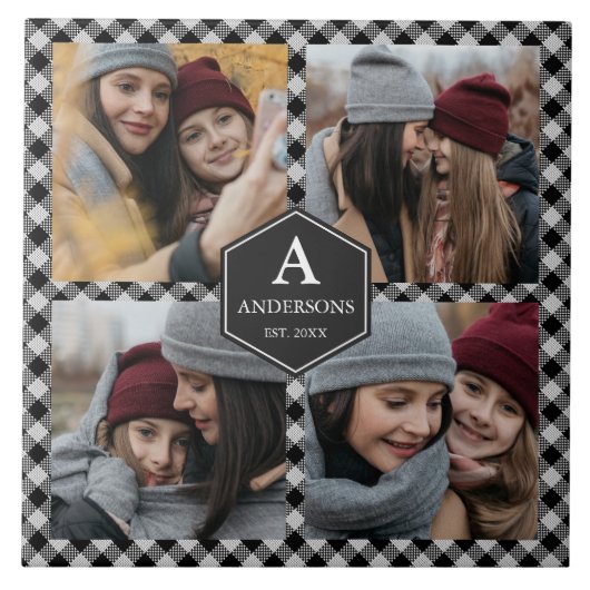 Black Buffalo Pset Lumberjack Photo Collage Tegeltje (Voorkant)