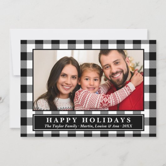 Black Buffalo Pset met kerstfoto-feestdag Kaart (Voorkant)