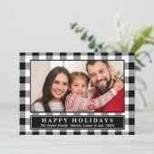 Black Buffalo Pset met kerstfoto-feestdag Kaart (Staand voorkant)