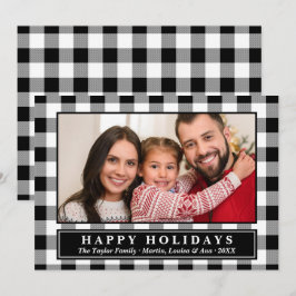 Black Buffalo Pset met kerstfoto-feestdag Kaart