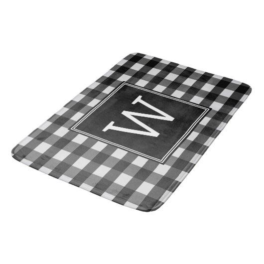 Black Buffalo Pset Monogram Bath Mat (Gekanteld)