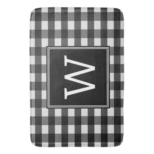 Black Buffalo Pset Monogram Bath Mat (Voorkant Verticaal)