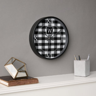 Black Buffalo Pset Monogram Clock