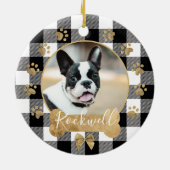 Black Buffalo Pset Pattern Gold Bow-serie Foto Keramisch Ornament (Achterkant)