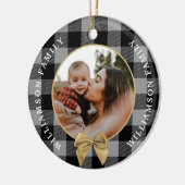 Black Buffalo Pset Pattern Gold Bow-serie Foto Keramisch Ornament (Links)