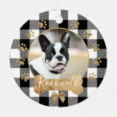 Black Buffalo Pset Pattern Gold Bow-serie Foto Metalen Ornament (Achterkant)