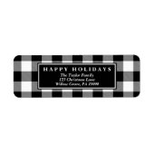 Black Buffalo Pset Pattern Kaart met kerstmis Etiket (Voorkant)