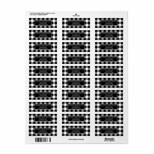 Black Buffalo Pset Pattern Kaart met kerstmis Etiket (Full Sheet)