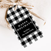Black Buffalo Pset Pattern Kerstmis Cadeaulabel