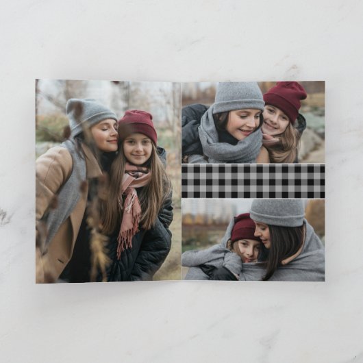 Black Buffalo Pset Year in Review kerstfoto Feestdagen Kaart (Binnen)