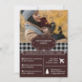 Black Buffalo Pset Year in Review kerstfoto Feestdagenkaart (Voorkant)