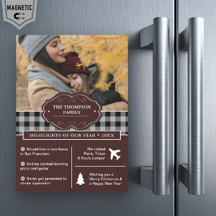 Black Buffalo Pset Year in Review kerstfoto Magnetische Uitnodiging