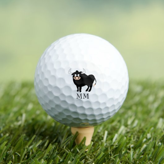 Black Bull Design Met Initialen Golfballen (Insitu Shirt)