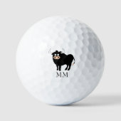 Black Bull Design Met Initialen Golfballen (Voorkant)
