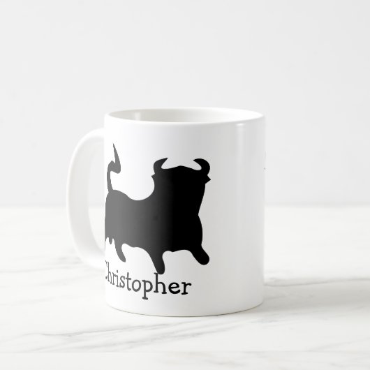 Black Bull Design Personalised Koffiemok (Voorkant links)