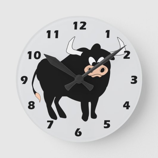 Black Bull Design Ronde Klok (Voorkant)