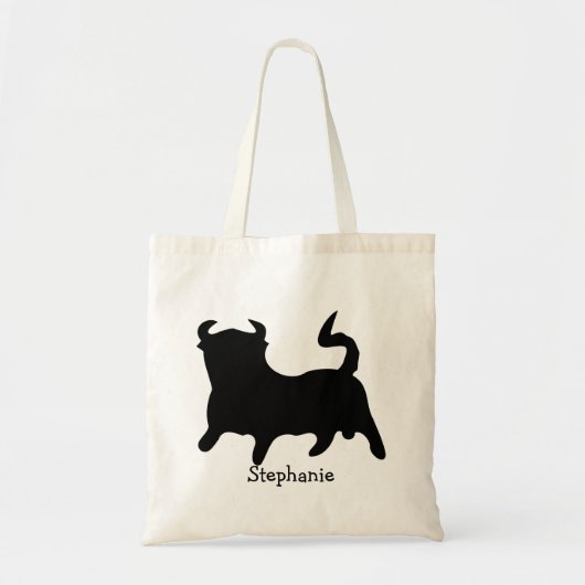 Black Bull Design Tote Bag (Voorkant)