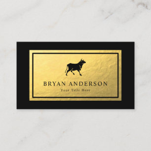 Black Bull - Faux Gold Foil Visitekaartje