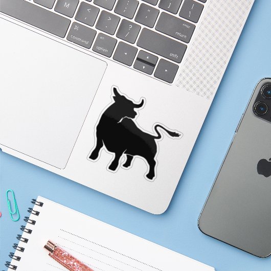 Black Bull Sticker (Laptop met iPhone)