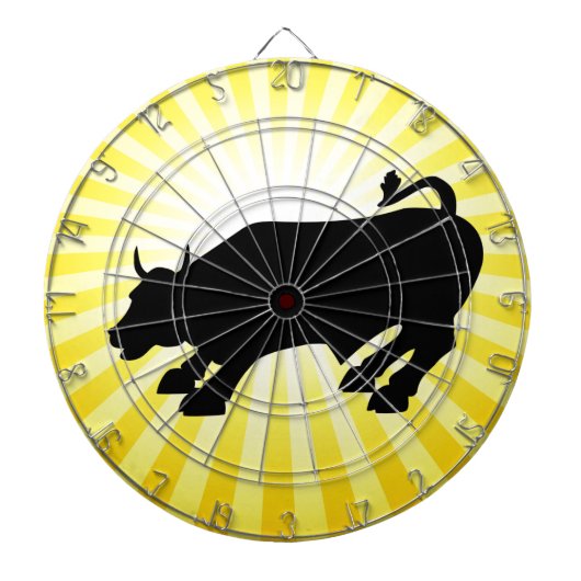 Black Bull van Wall Street opladen Dartbord (Voorkant)