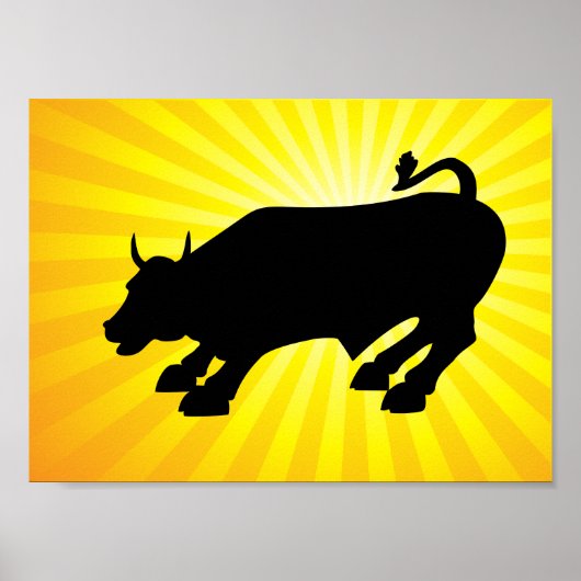 Black Bull van Wall Street opladen Poster (Voorkant)