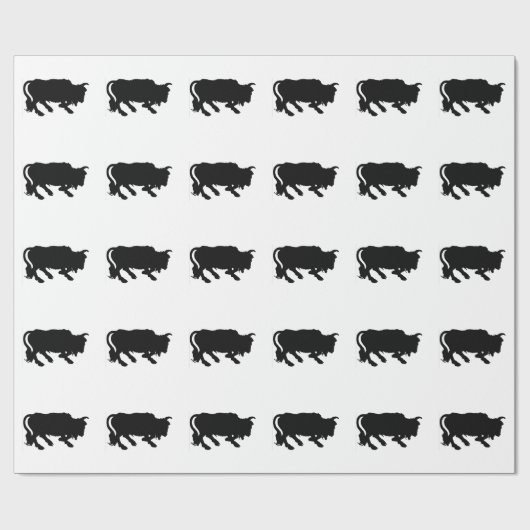Black Bulls Pattern Cadeaupapier (Vlak)