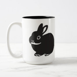 Black bunnys' mug cup tweekleurige koffiemok