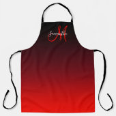 Black Burgundy en Bright Red Ombre Monogram Schort (Voorkant)