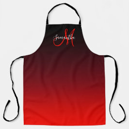 Black Burgundy en Bright Red Ombre Monogram Schort