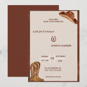 Black Burgundy en Gold Floral Modern Boho Wedding Kaart