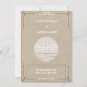 Black Burgundy en Gold Floral Modern Boho Wedding Kaart (Voorkant)