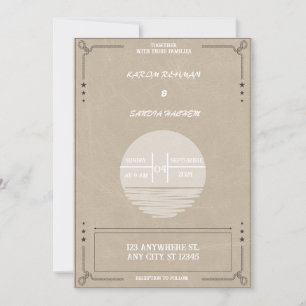 Black Burgundy en Gold Floral Modern Boho Wedding Kaart