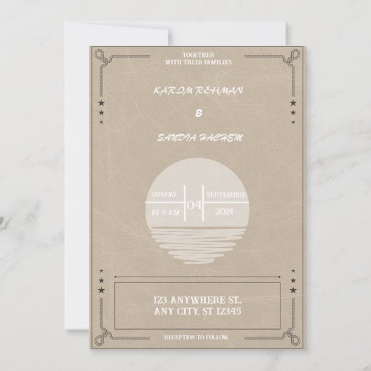 Black Burgundy en Gold Floral Modern Boho Wedding Kaart (Voorkant)