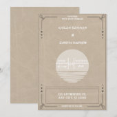 Black Burgundy en Gold Floral Modern Boho Wedding Kaart (Voorkant / Achterkant)