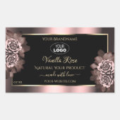 Black Burgundy Gold Product Labels roze rozen Logo (Voorkant)