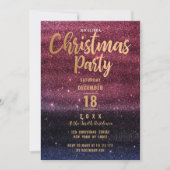 Black Burgundy Gradient Glitter Kerstfeest Kaart (Voorkant)