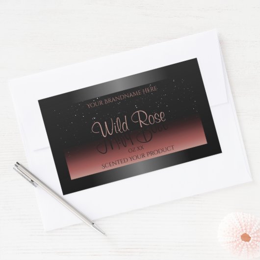 Black Burgundy Ombre Product Labels Soft Glitter (Envelop)