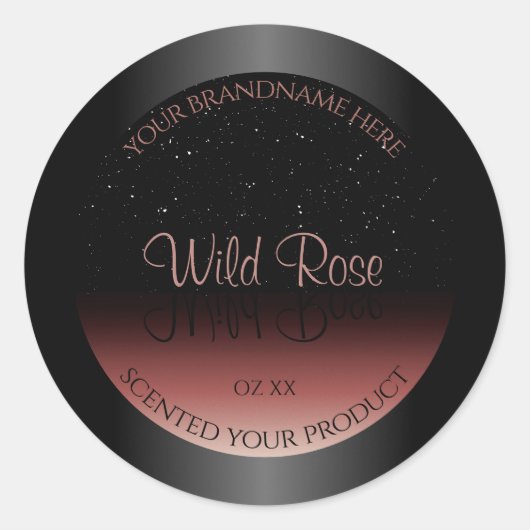 Black Burgundy Ombre Product Labels Soft Glitter (Voorkant)