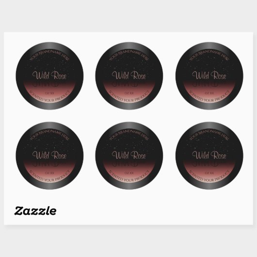 Black Burgundy Ombre Product Labels Soft Glitter (Vel)